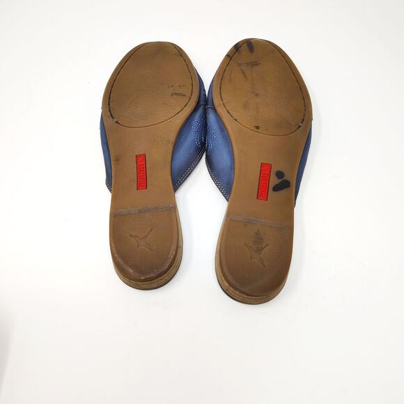 Pikolinos Shoes Womens 10/10.5 Mules Bari Blue Leather Boho Slip On 41 - Picture 8 of 10